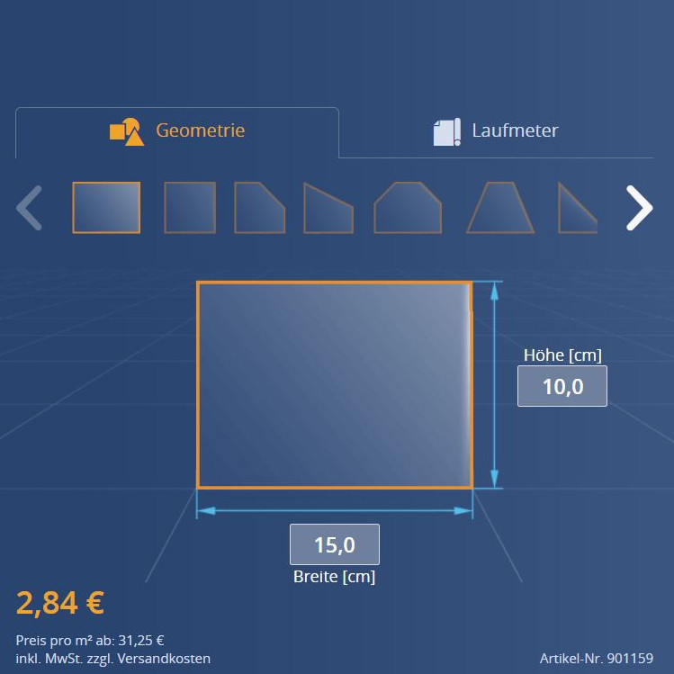 Die Oberfläche des Velken-Zuschneidetools