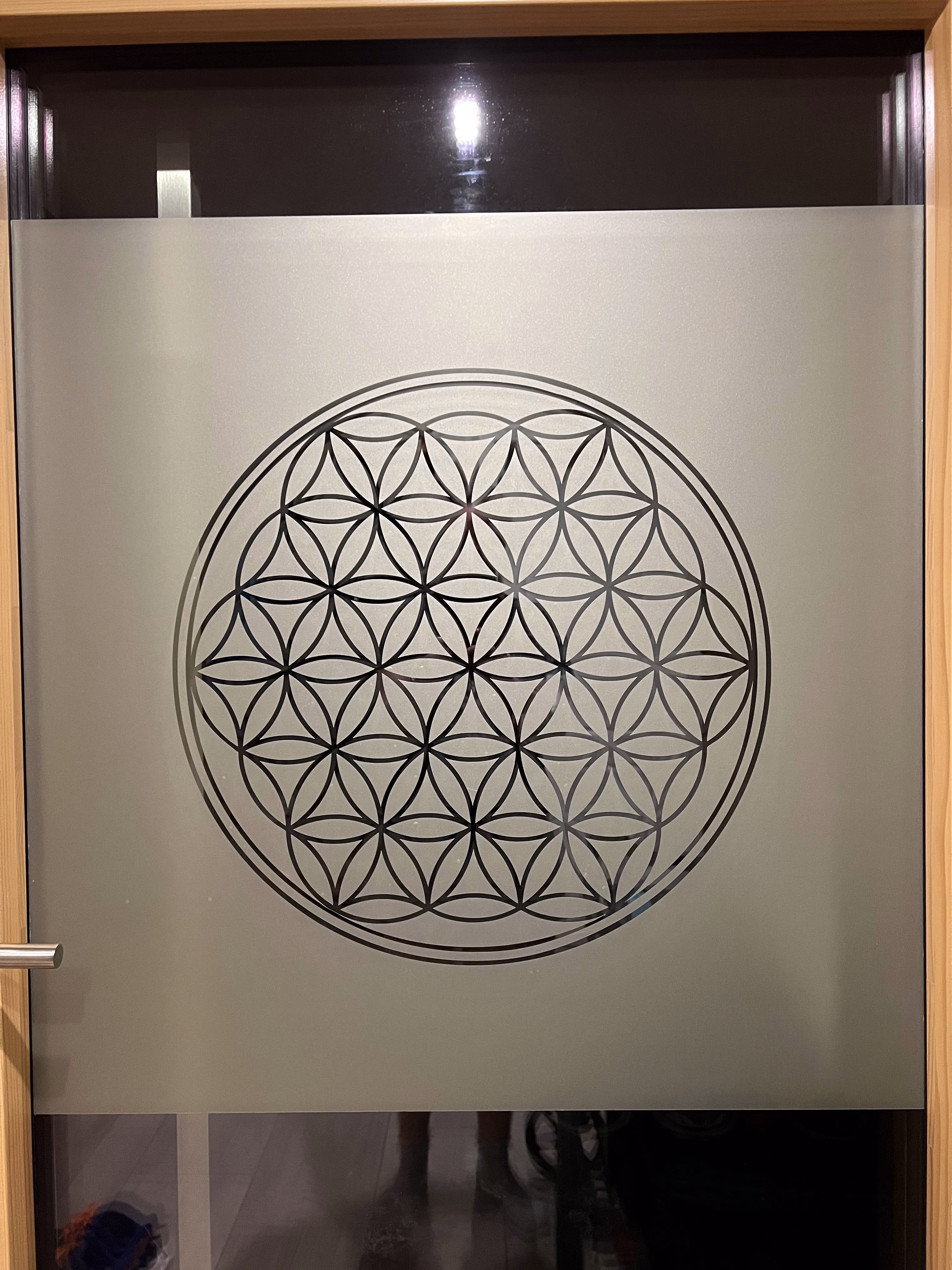 Glasdekorfolie mit Motiv Lebensblume