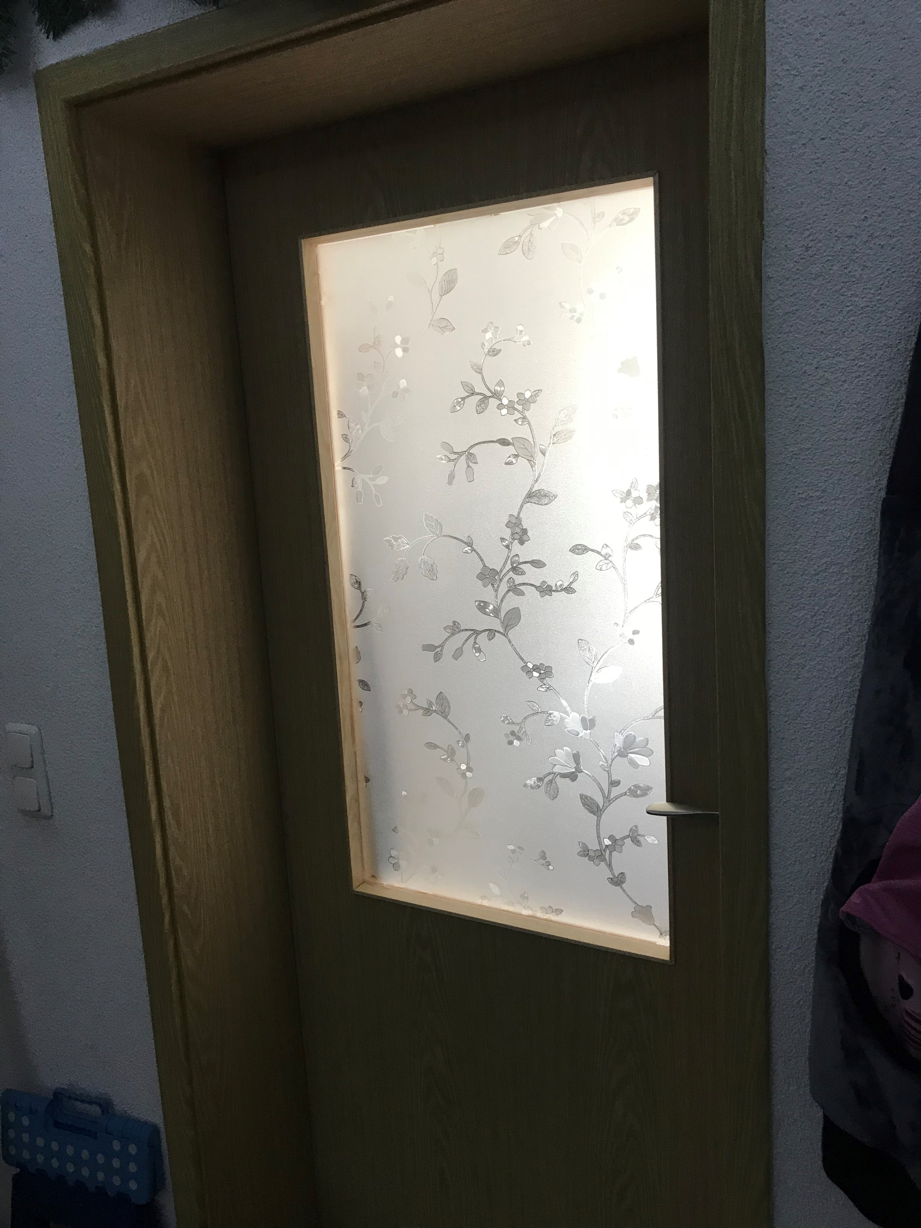 Zimmertür statisch haftende Folie mit Blumenranken
