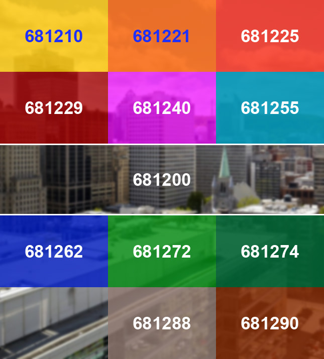 6812XX-4 Farbkarte selbsthaftender, durchsichtiger Folie