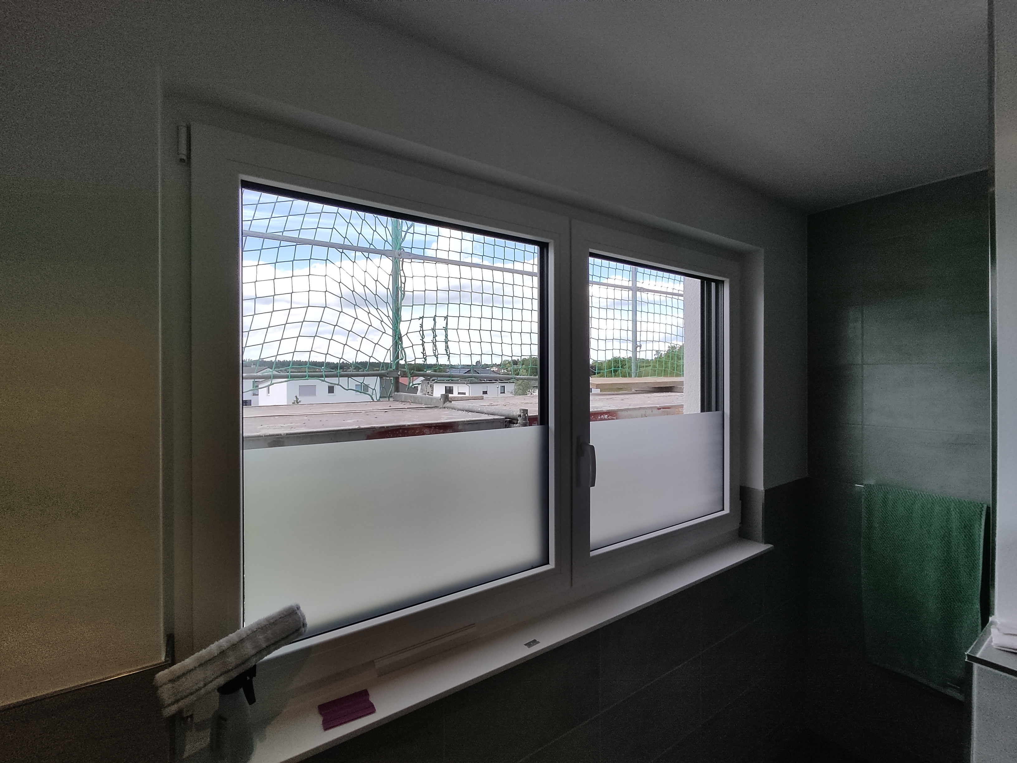 Selbsthaftende Sichtschutzfolie Ätzglasdesign