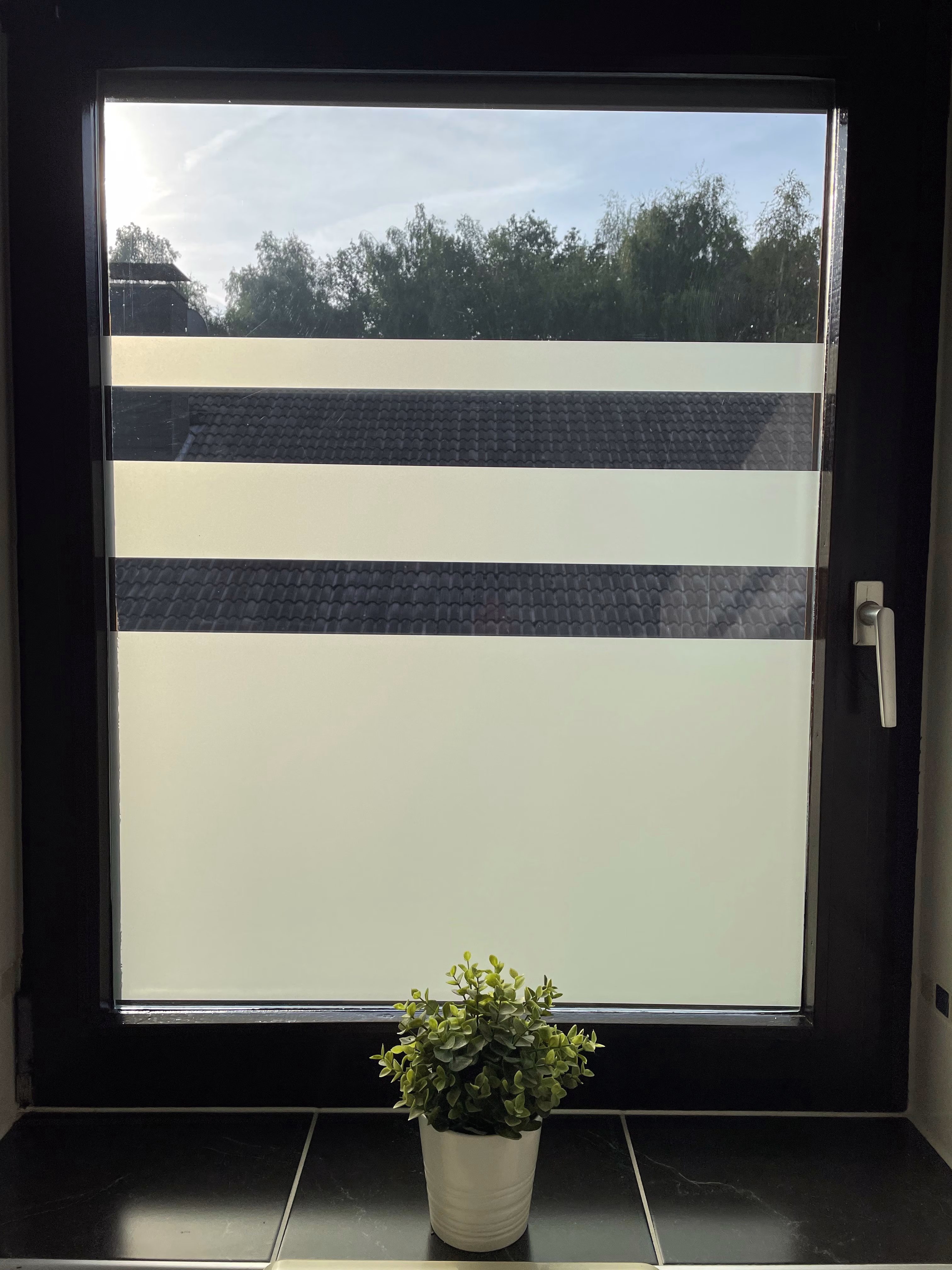 Sichtschutzfolie, Sandstrahldesign crème matt