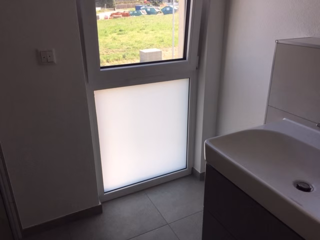 Badezimmer Adhäsionsfolie, weiß matt blickdicht