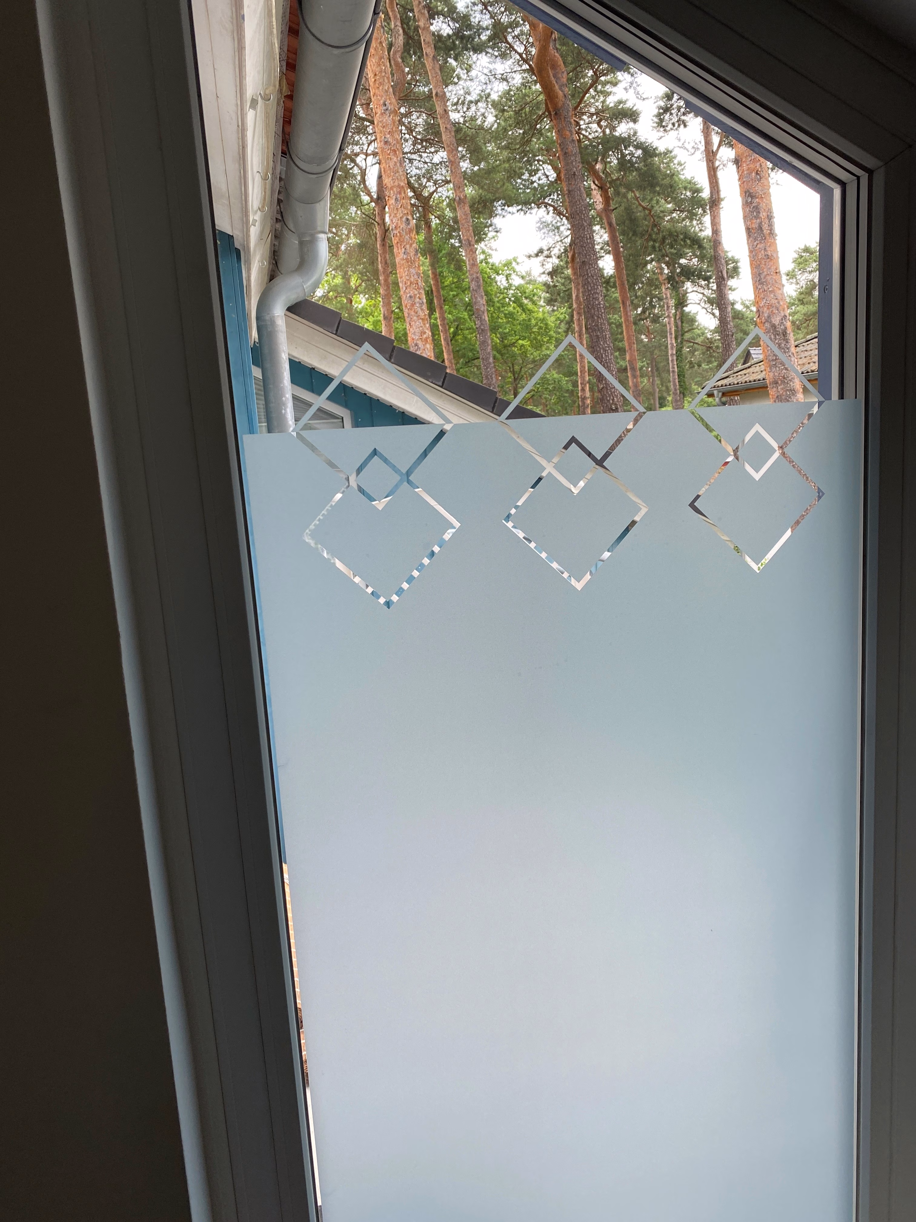 Glasdekor für Fenster, Konturquadrate