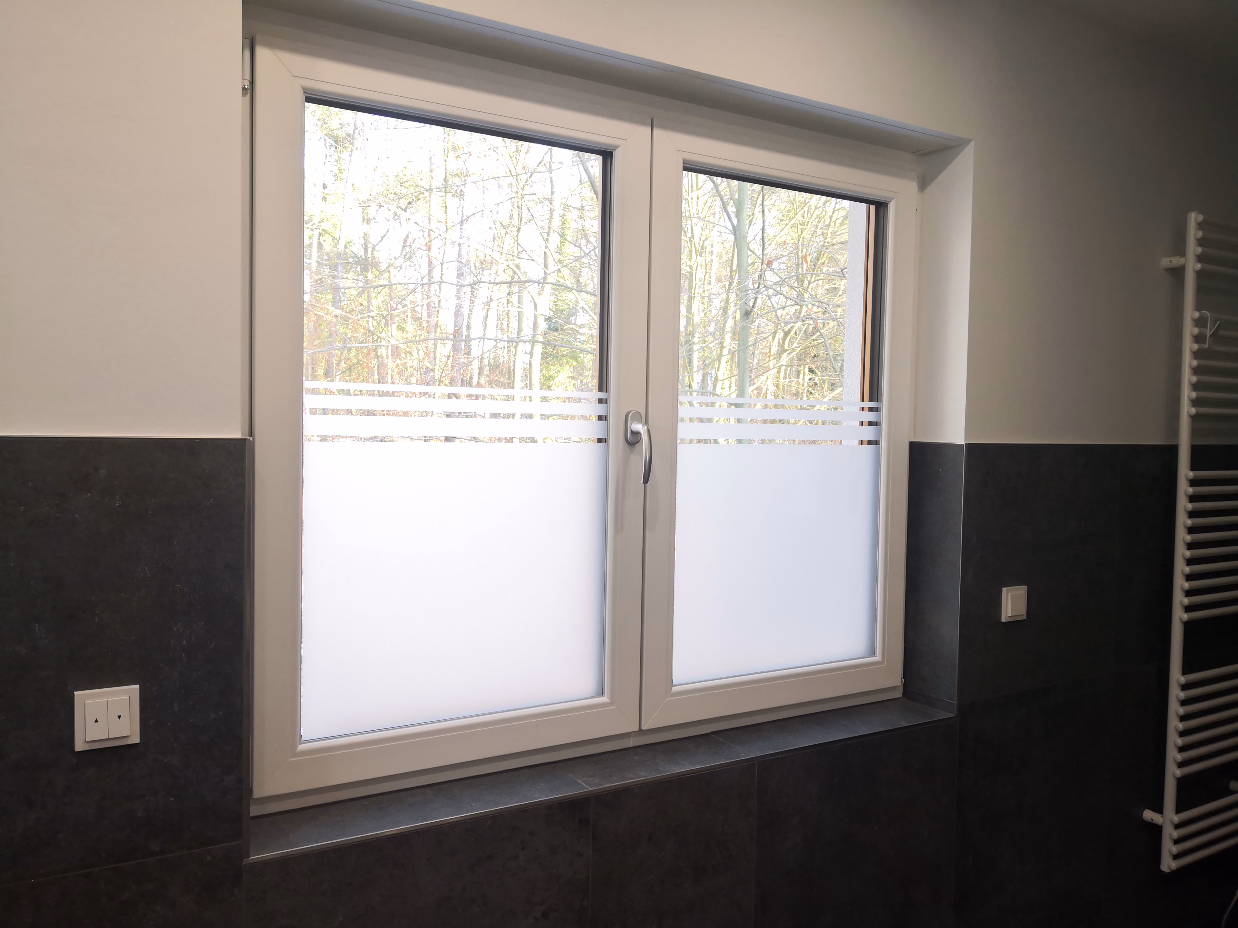 Glasdekor für Fenster, Streifen