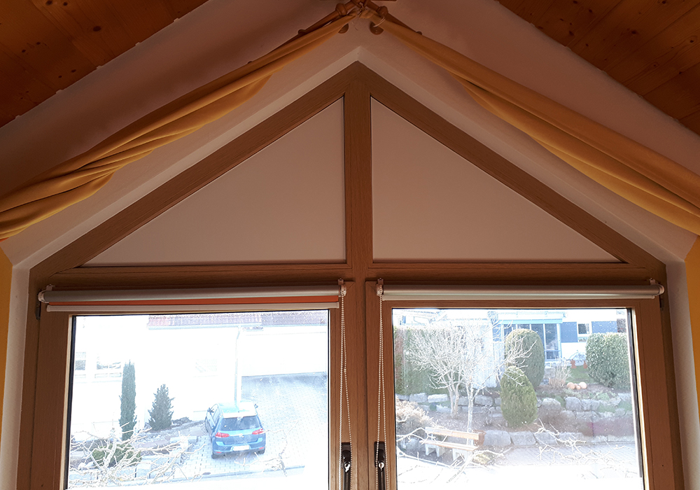 Schräge Fenster abdunkeln