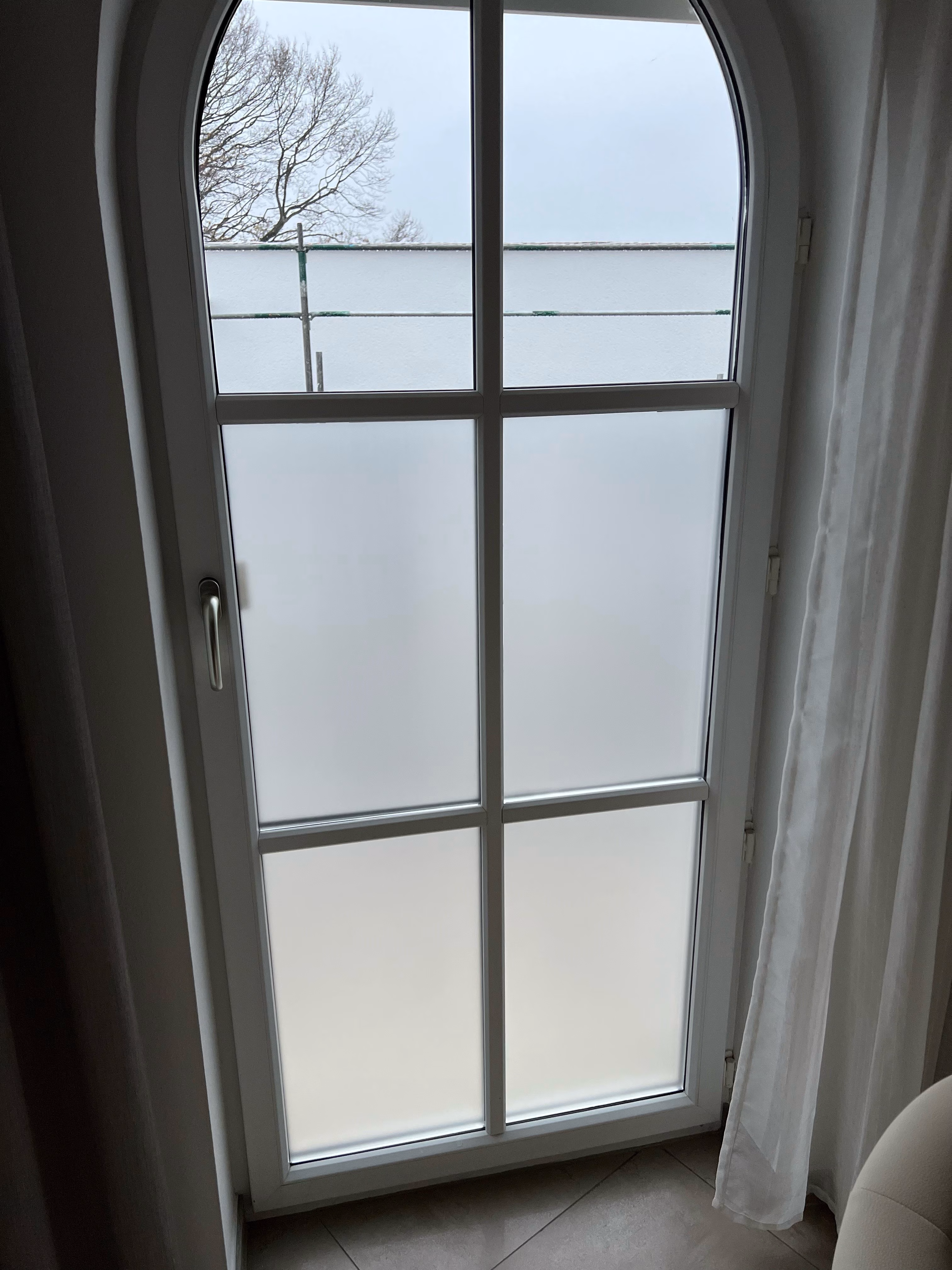 kleberlose Ätzglas-Fensterfolie mit viel Lichtdurchlass