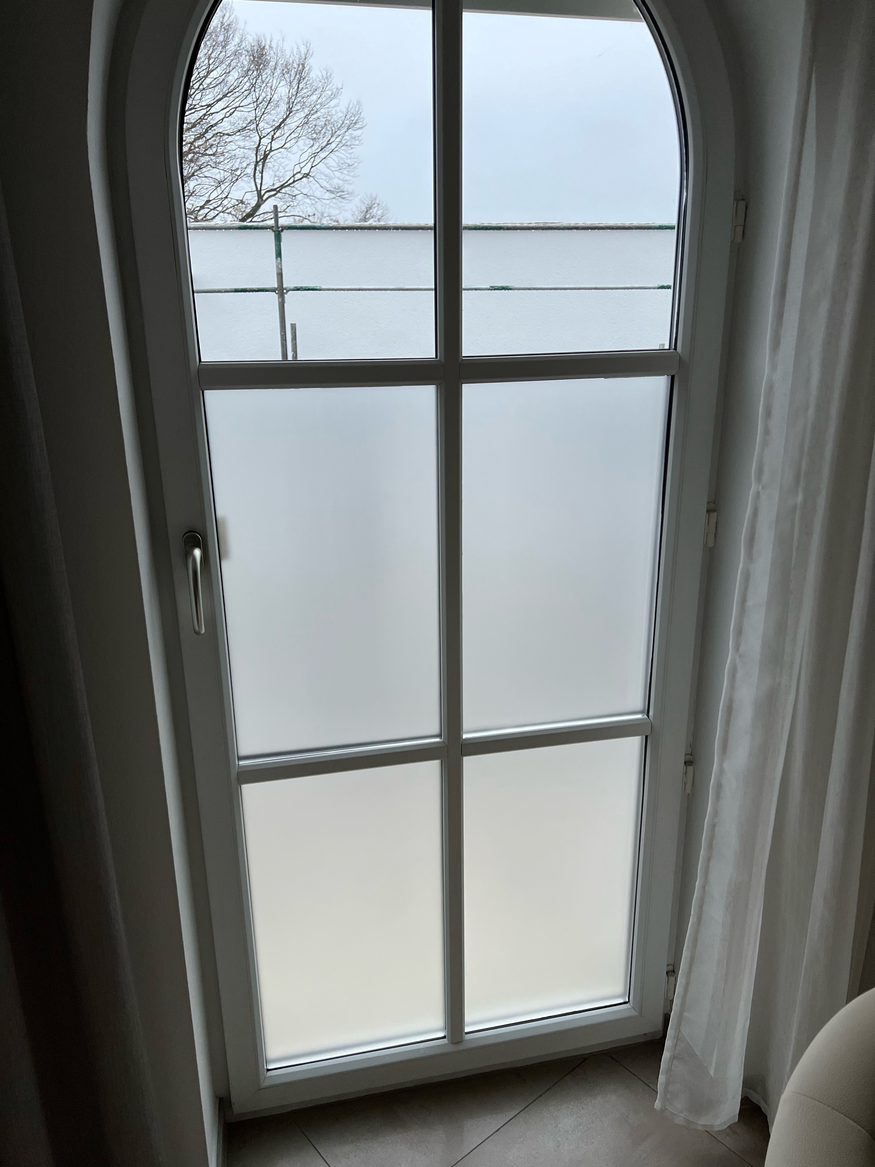 kleberlose Ätzglas-Fensterfolie mit viel Lichtdurchlass