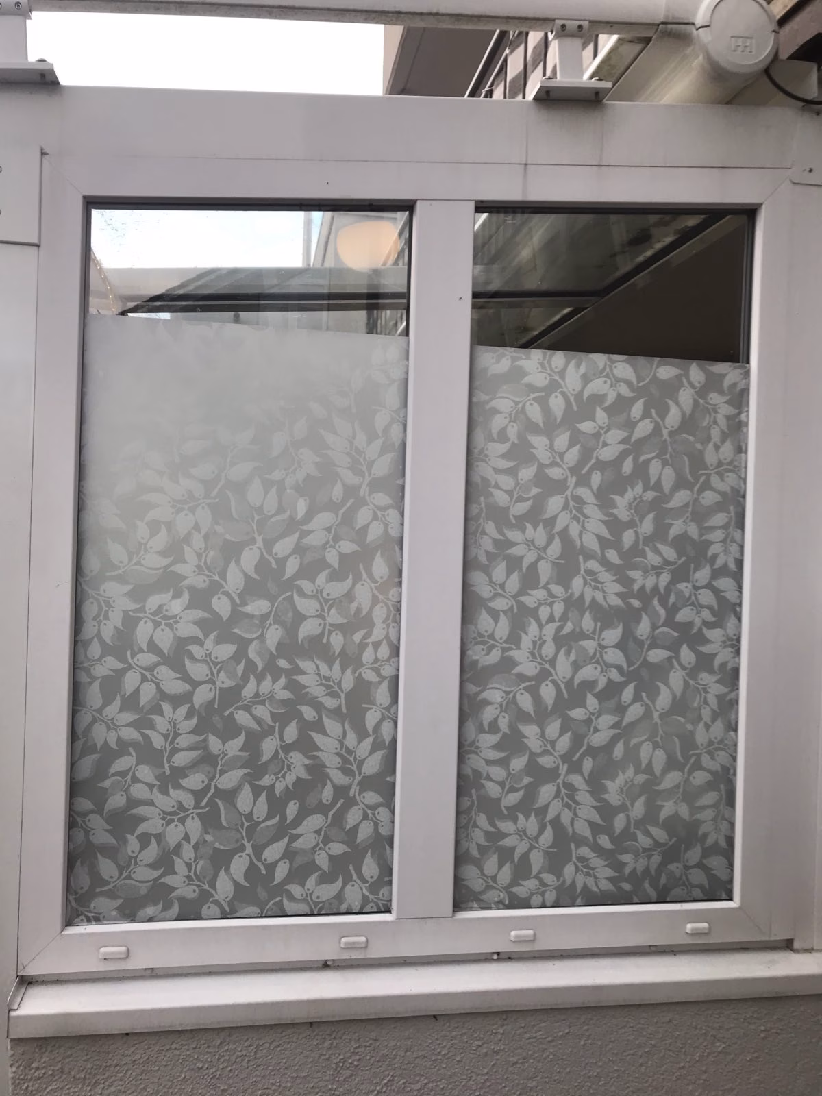 Sichtschutzfolie Flora in weiß matt