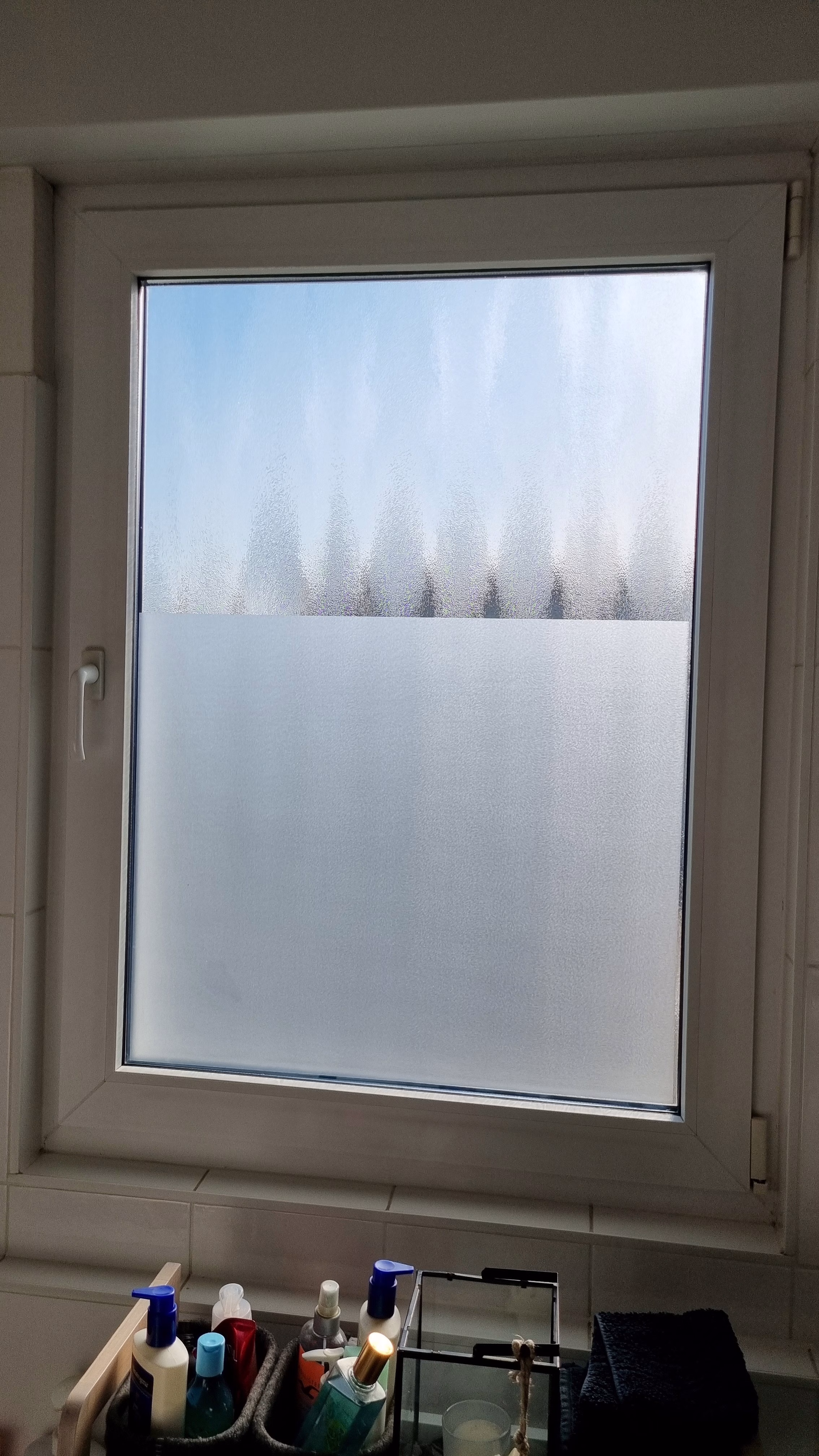 kleberlose Ätzglasfolie Bad