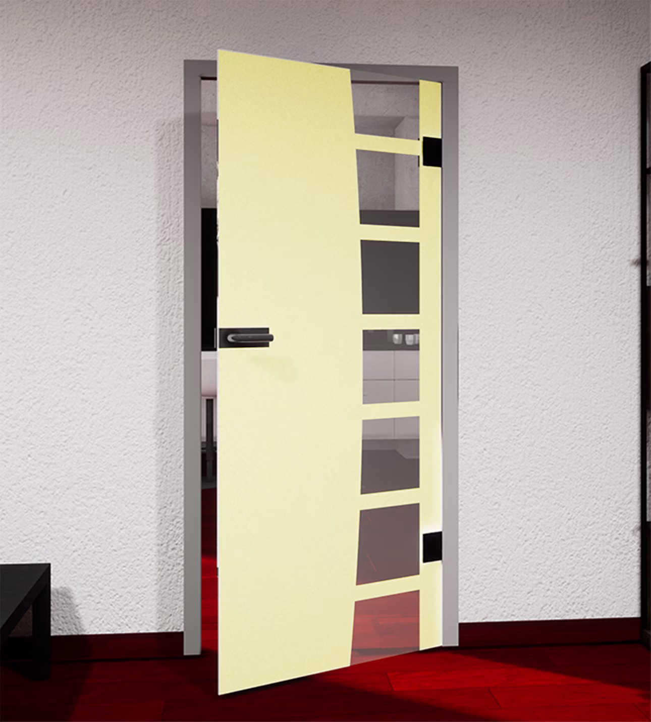 Glasdekor Filmrolle pastell gelb matt