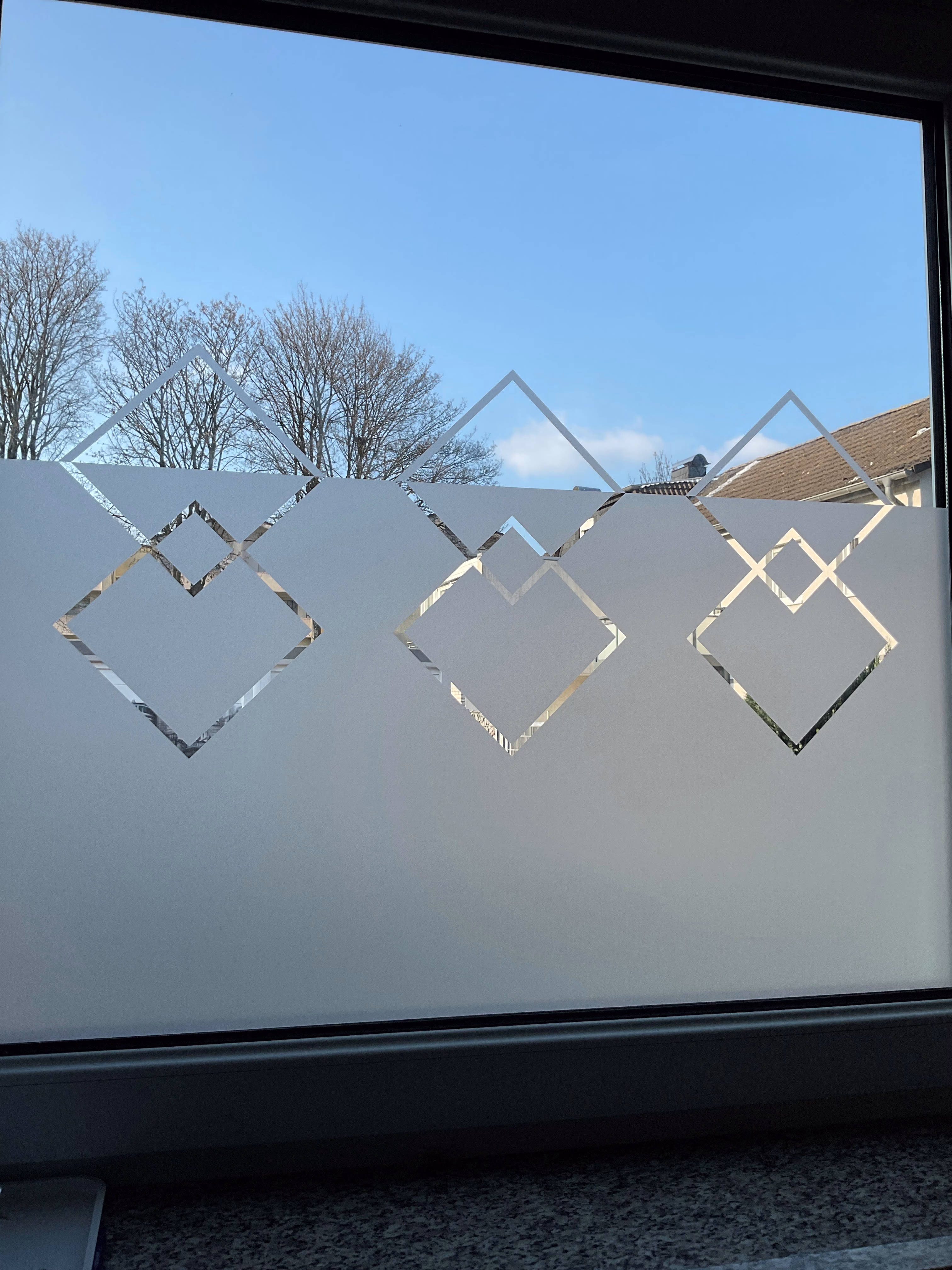 Glasdekor für Fenster, Quadrate Glasdekor für Fenster, Quadrate