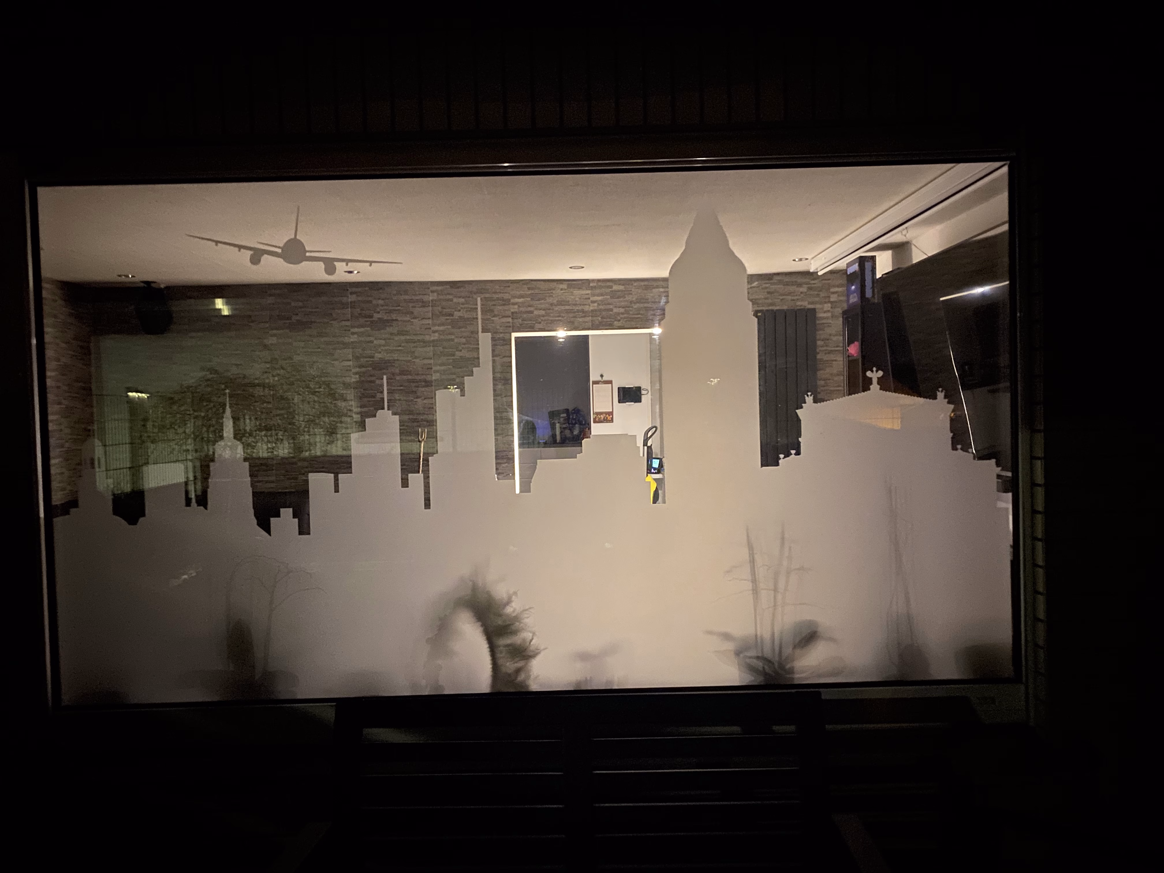 Glasdekor für Fenster, Skyline Frankfurt