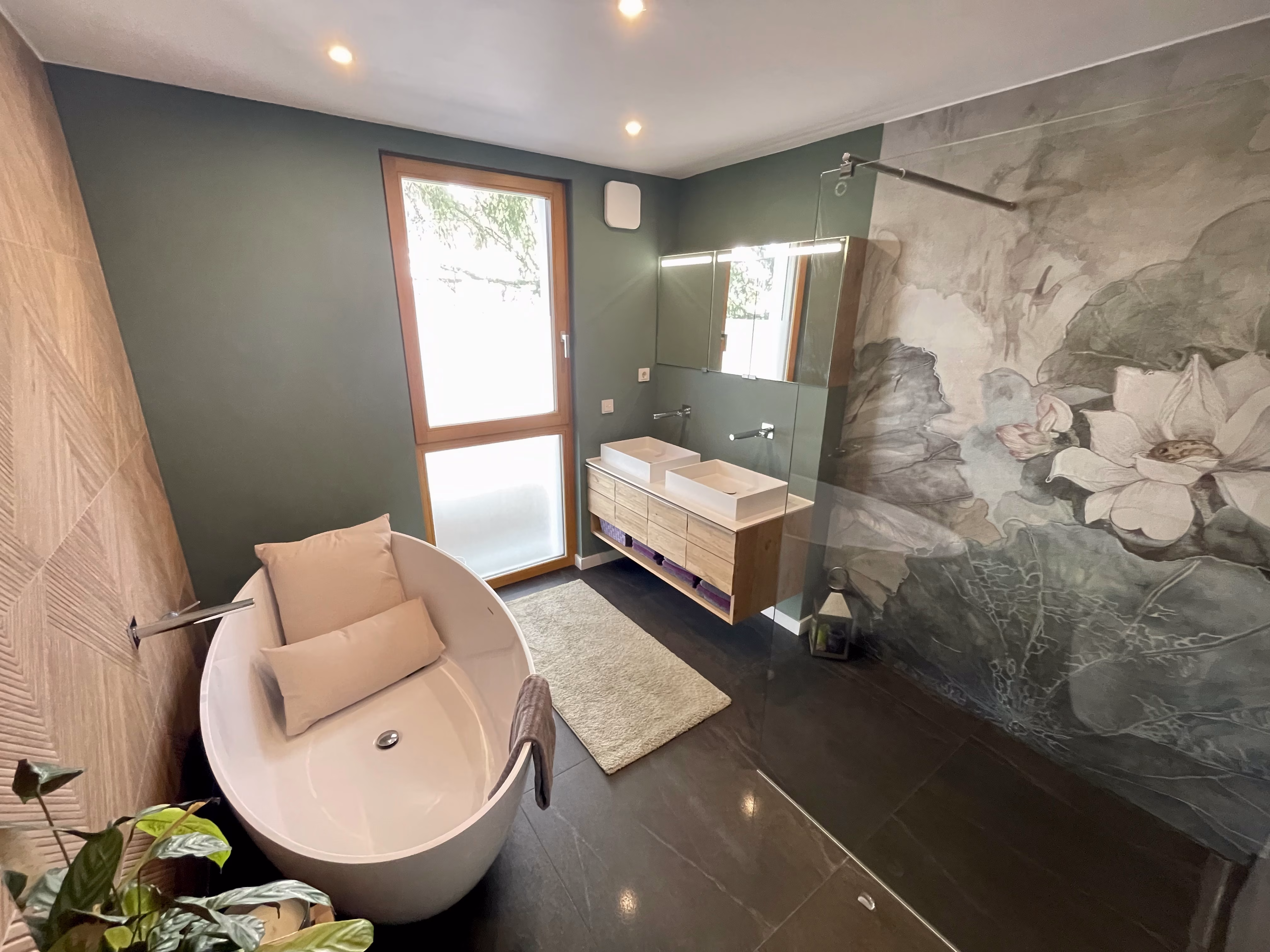 Frostglas Sichtschutzfolie im Badezimmer