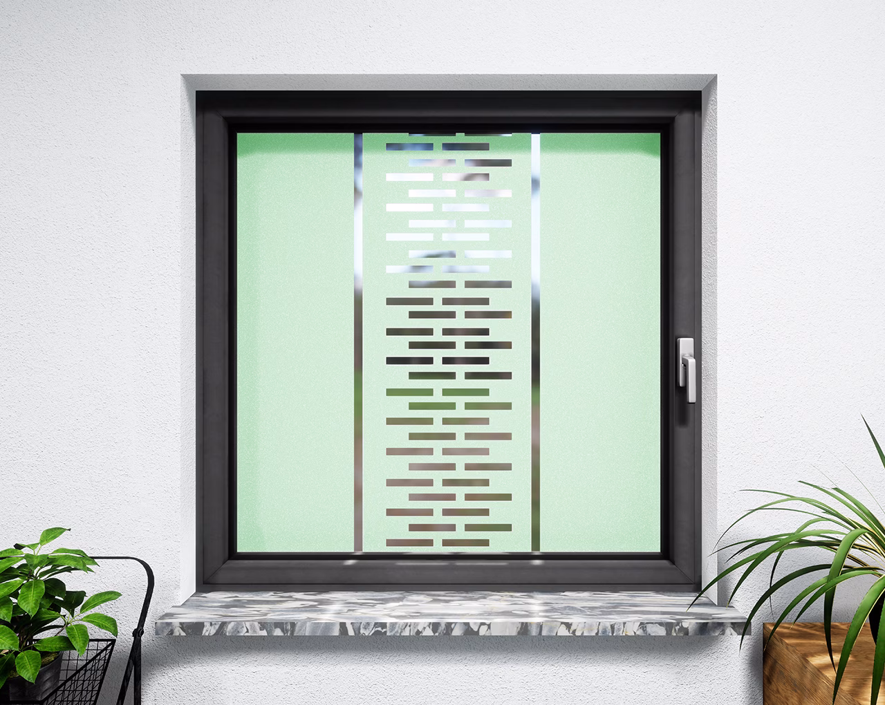 Glasdekor moderne Struktur pastell grün matt