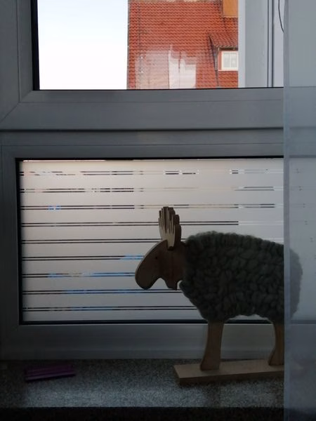 Doppelstreifen Sichtschutzfolie weiß matt