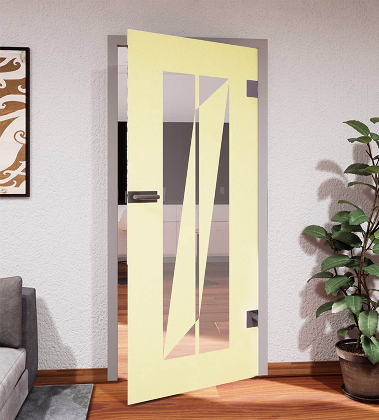 Glasdekor Windspiel pastell gelb matt