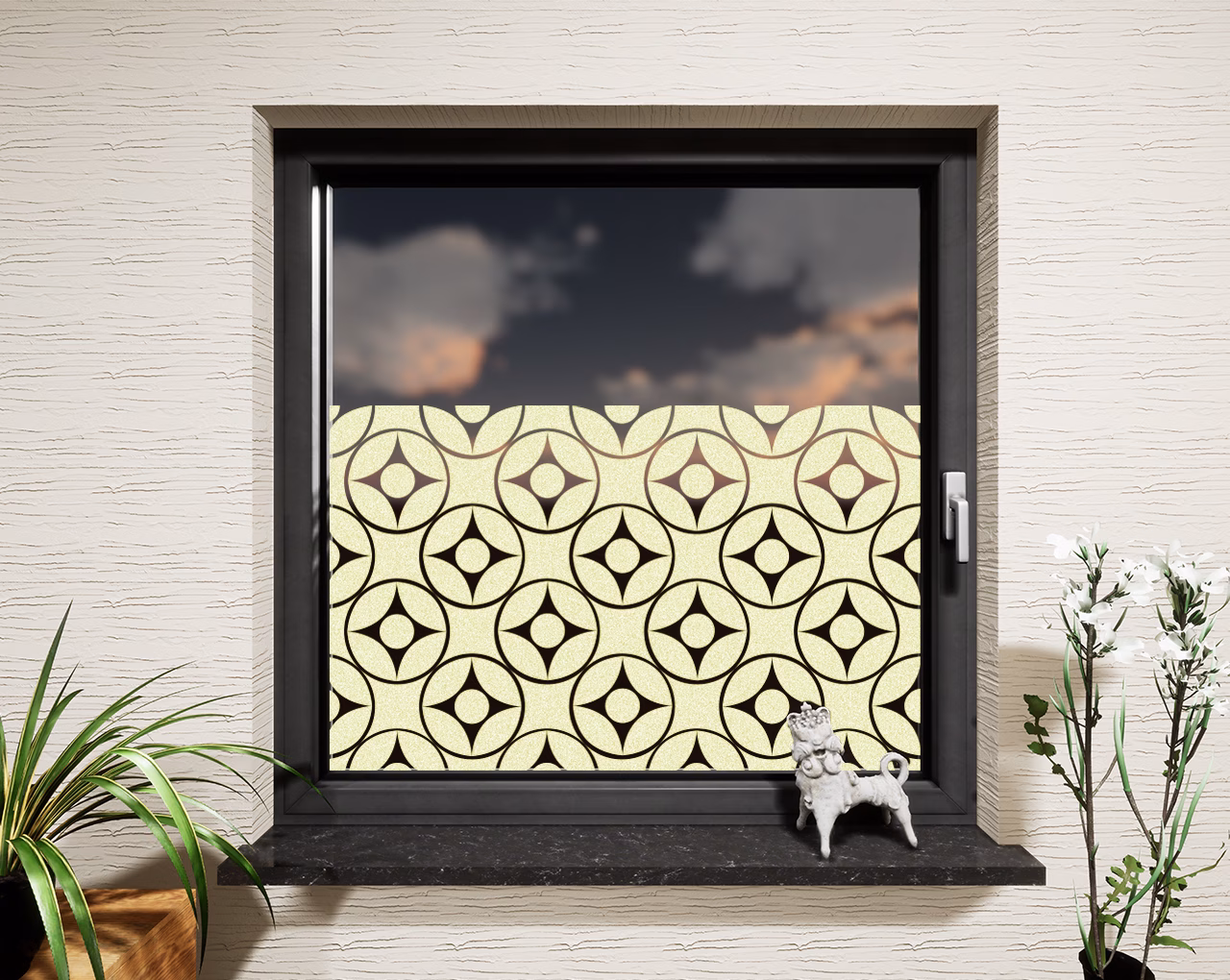 Glasdekor Mandala pastell gelb matt