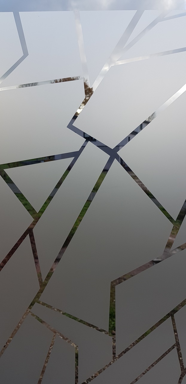 Dekorfolie in Bruchglasoptik Detailansicht