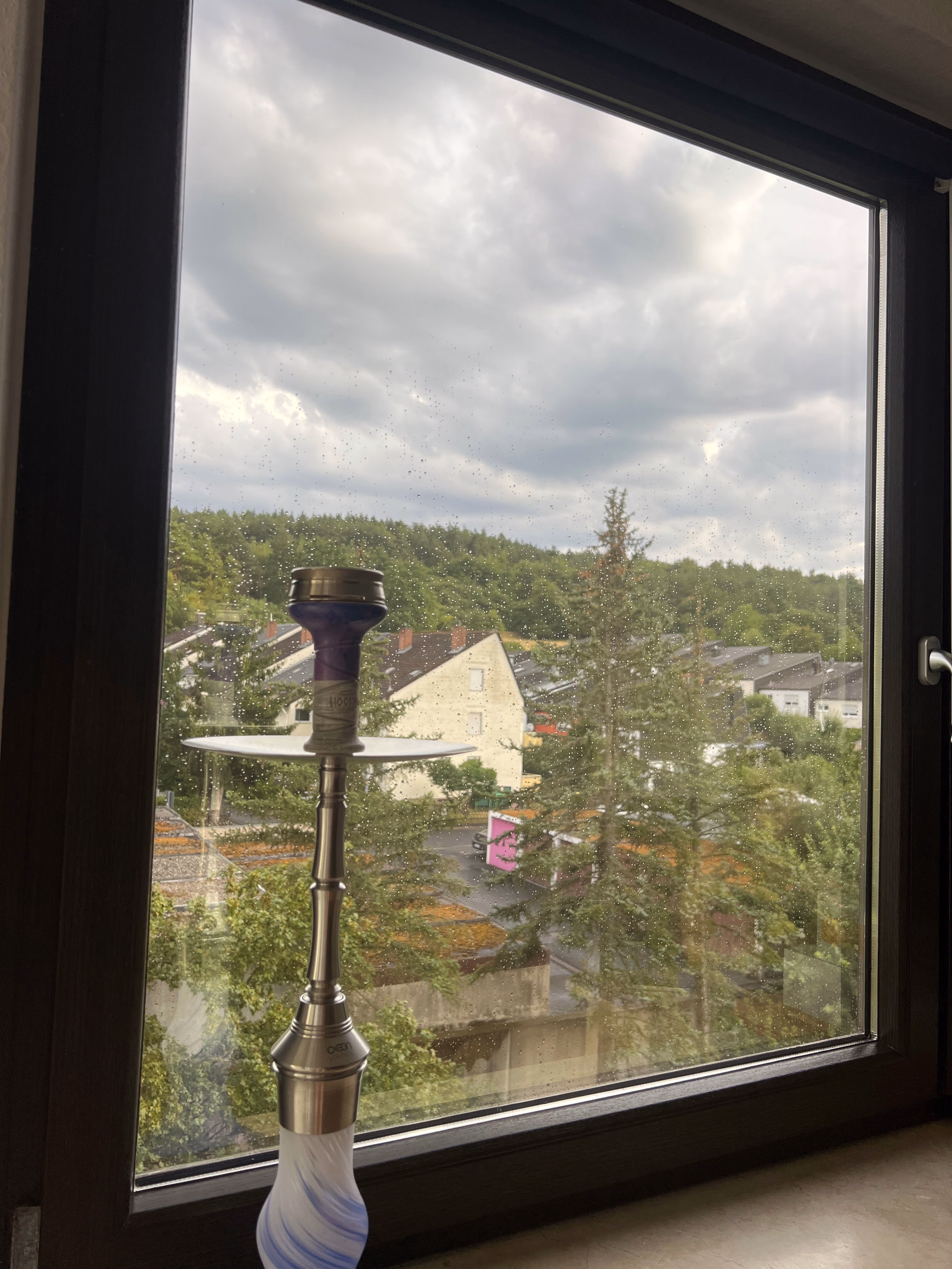 bronzefarbene Sonnenschutzfolie auf einem Fenster