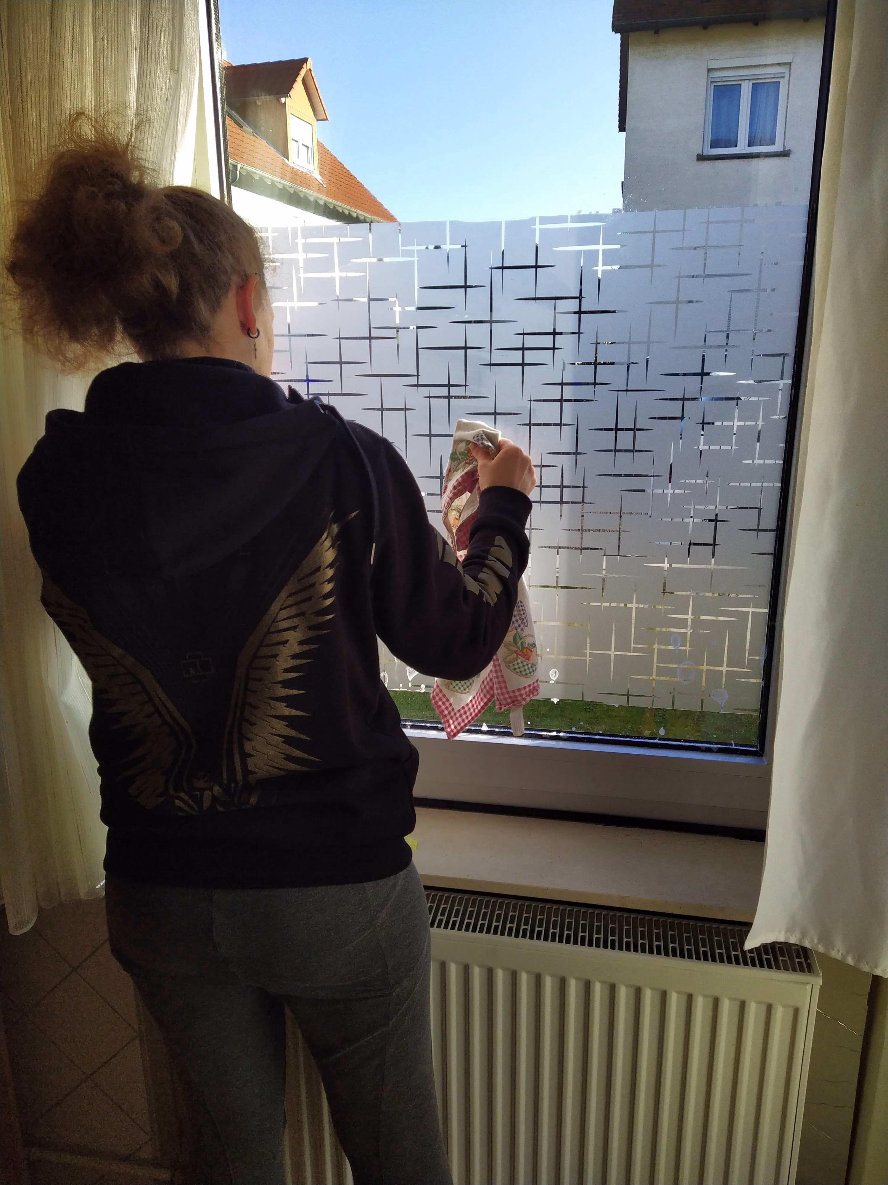 Dekorfolie, transp.-weißes Kreuzdesign