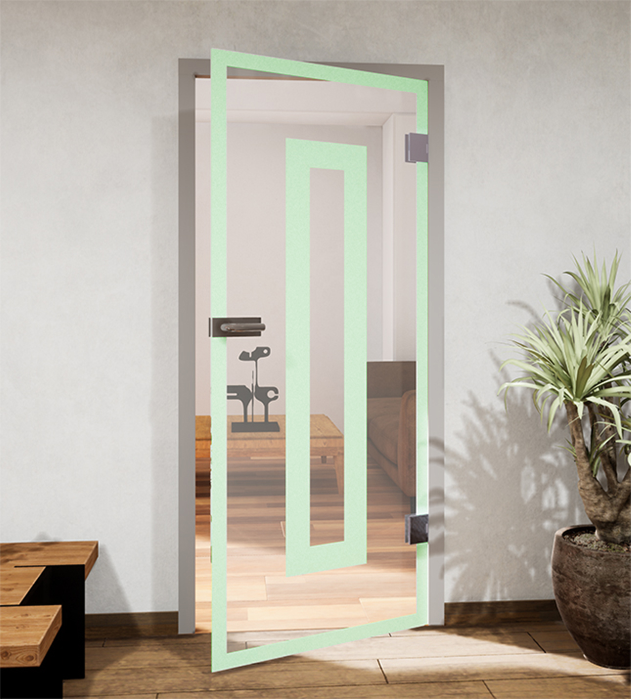 Glasdekor Zero pastell grün matt