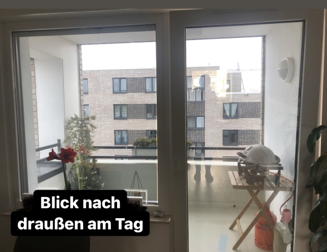 Spionspiegelfolie Sicht von innen nach außen am Tag
