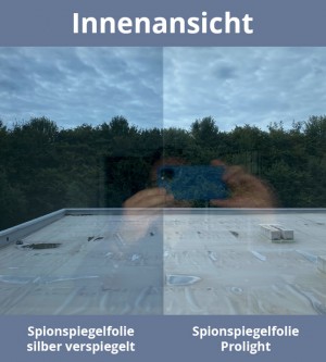 Spion-Spiegelfolie Prolight, leicht silber verspiegelt