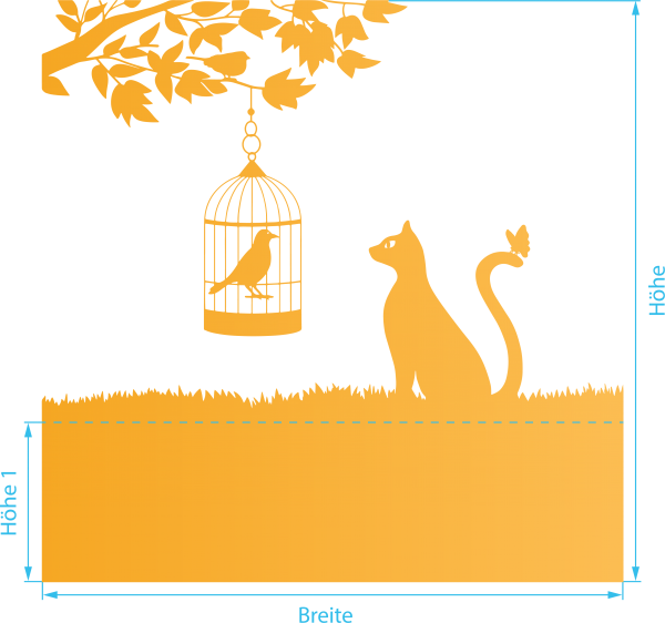 Glasdekor für Fenster, Vogelkäfig