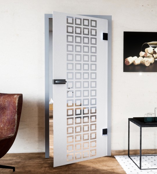 Glasdekor für Türen, kleine Quadrate