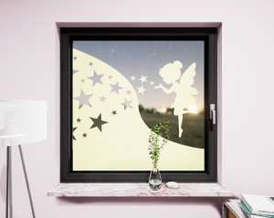 Glasdekor Fee pastell gelb matt