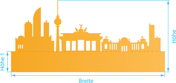 Glasdekor für Fenster, Skyline Berlin