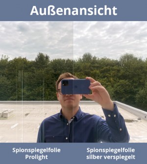 Spion-Spiegelfolie Prolight, leicht silber verspiegelt