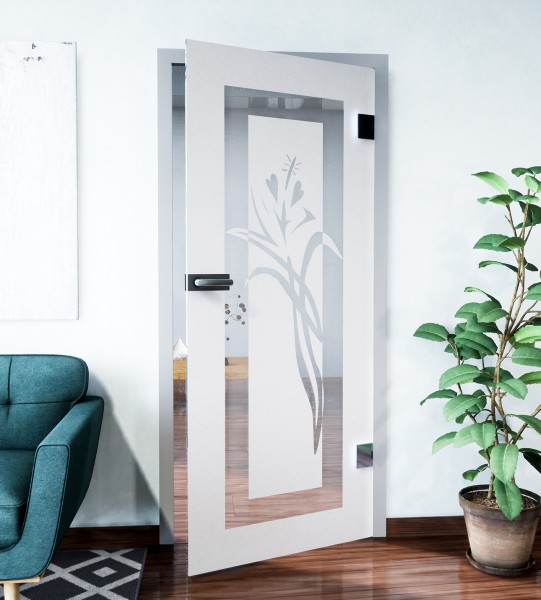 Glasdekor für Türen, La rosa