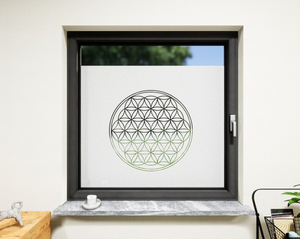 Glasdekor für Fenster, Lebensblume