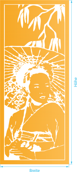 Glasdekor für Türen, Geisha