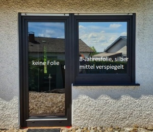 Spiegeleffekt Sonnenschutzfolie, silber mittel verspiegelt