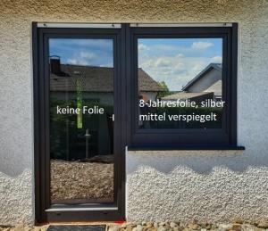 Sonnenschutzfolie Silber-mittel für Fenster