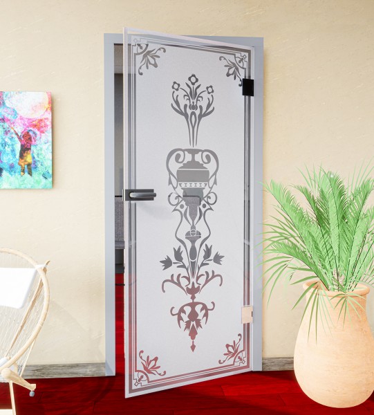 Glasdekor für Türen, Jugendstil Blumenkelch