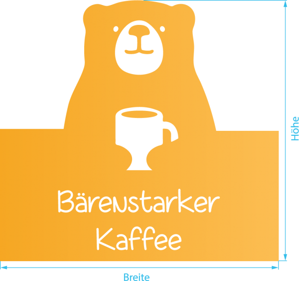 Glasdekor für Fenster, Kaffeebär