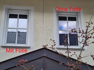 Spionspiegelfolie vergleich vorher ohne zu nachher mit Fensterfolie
