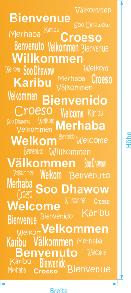 Glasdekor für Türen, Hallo aus aller Welt