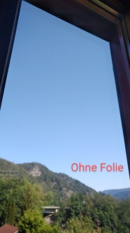 Unfoliertes Fenster mit bezaubernder Aussicht