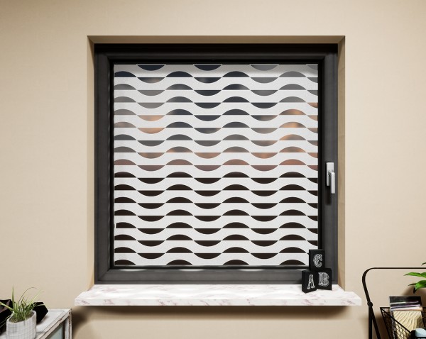 Glasdekor für Fenster, sanfte Wellen