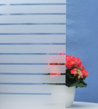 Dekorfolie, horizontale transparent-weiße Streifen, Breite 45 mm