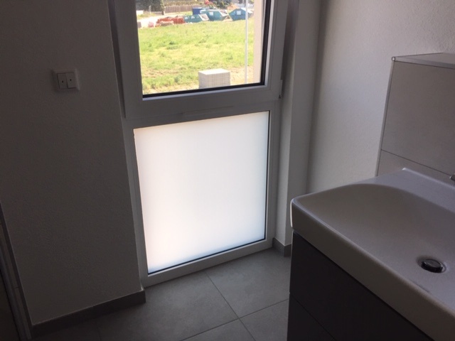 Badezimmer Adhäsionsfolie, weiß matt blickdicht
