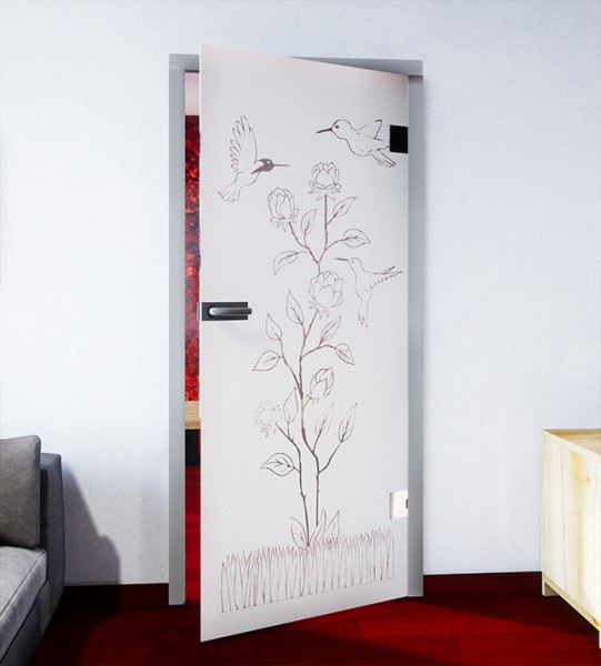 Glasdekor für Türen, Rosenduft