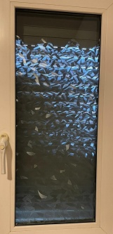 kleberlose Fensterfolie, Bruchglasoptik (geprägt)