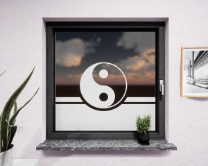 Glasdekor YinYang weiß matt