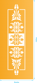 Glasdekor für Türen, historisches Blumenmuster